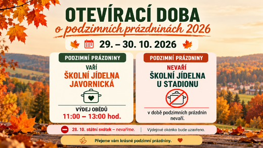 Podzimní prázdniny 2026
